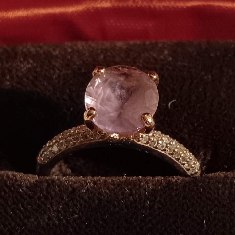 Gold and Lavender Gemstone Ring